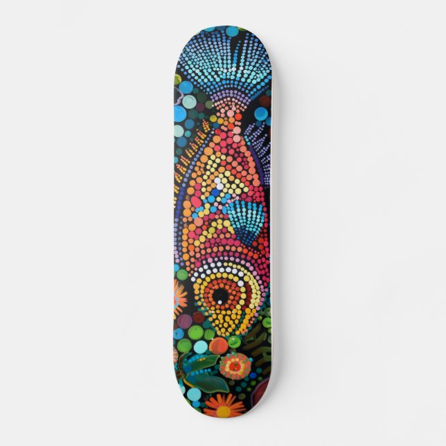 Lächelnder Fisch - Origineller Stil - Skateboard D (Vorderseite)