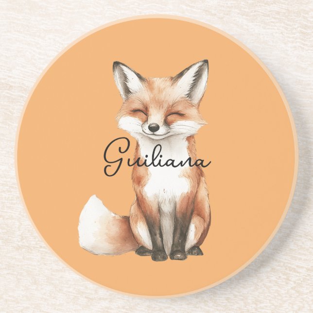 Lächelnder Fuchs Getränkeuntersetzer (Vorne)