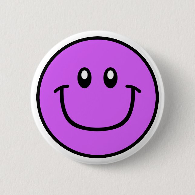 Lächelnder Gesichts-Knopf lila 0003 Button (Vorderseite)