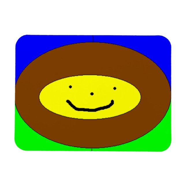 Lächelnder Gesichtsmagnet Magnet (Horizontal)