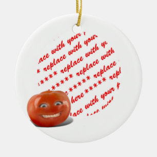 Lächelnder glücklicher Tomate Bilderrahmen Keramik Ornament