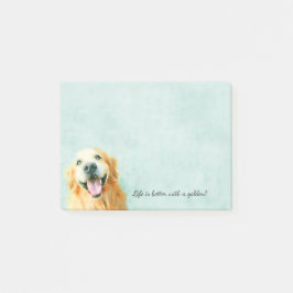 Lächelnder golden retriever-Hund im Aquarell Post-it Klebezettel
