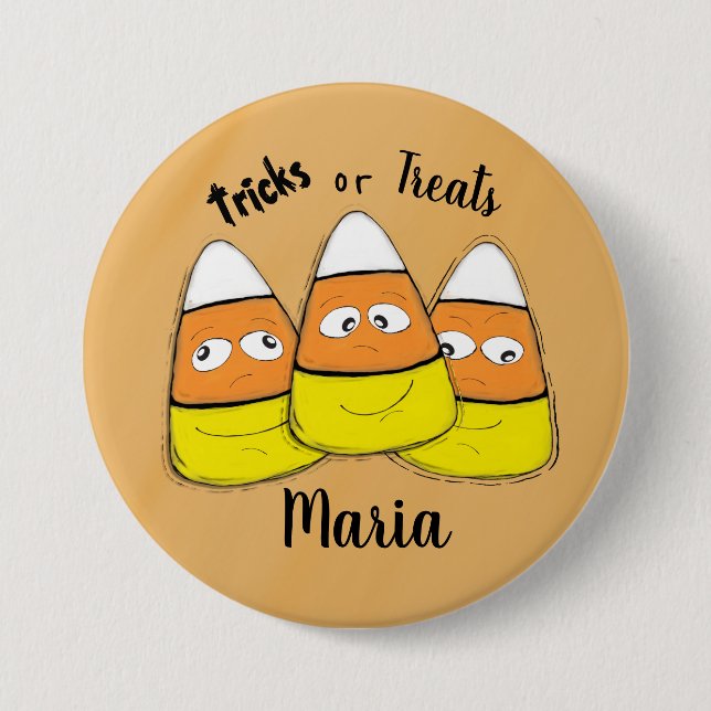 Lächelnder Halloween-Maiskandy-Button Button (Vorderseite)