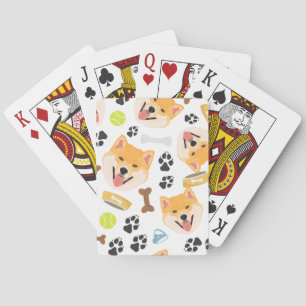 Lächelnder Hund Shiba Inu Spielkarten
