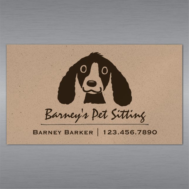 Lächelnder Hund | Sitzplatz für Haustiere | Tierpf Magnetische Visitenkarte (Von Creator hochgeladen)