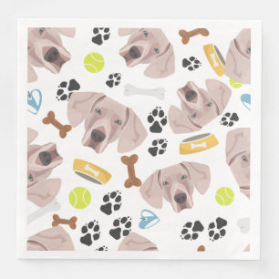 Lächelnder Hund Weimaraner Serviette