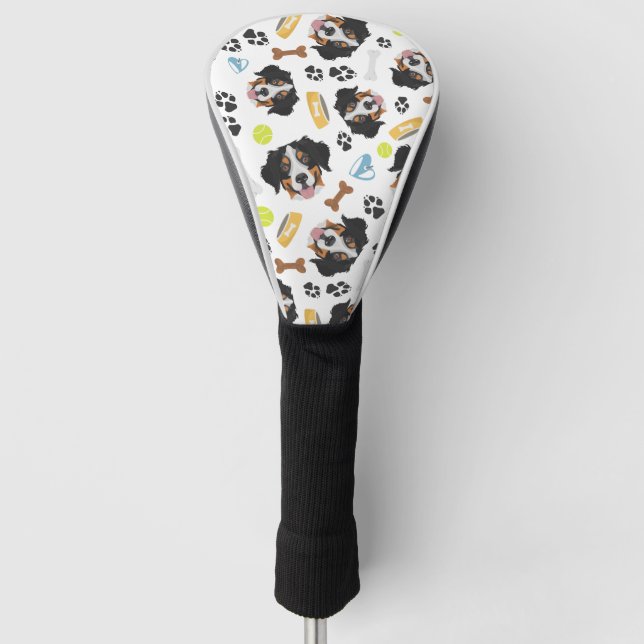 Lächelnder HundBernese Gebirgshund Golf Headcover (Vorderseite)