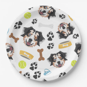Lächelnder Hundeaustralier-Schäfer Pappteller