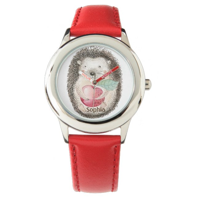Lächelnder Igel mit Apple Personalisiert Watch Armbanduhr (Vorderseite)