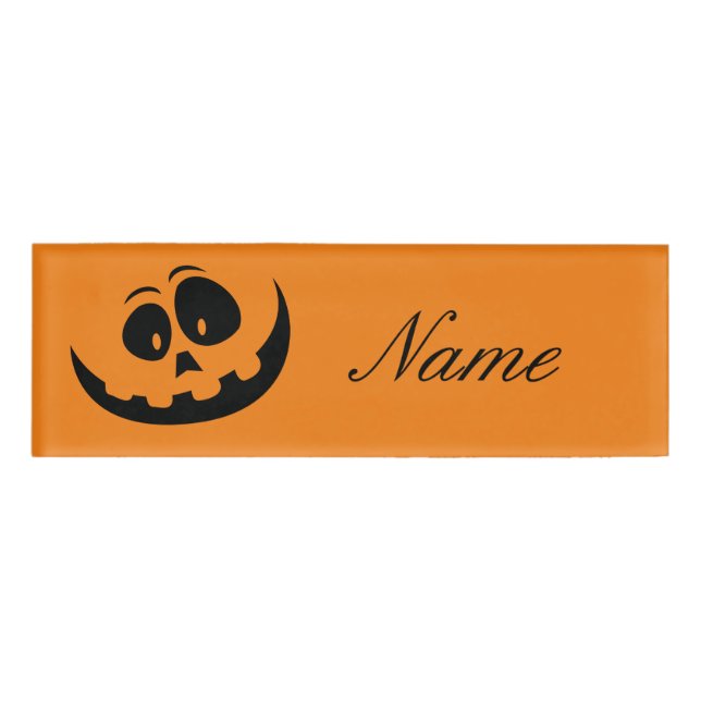 Lächelnder Jack O'lantern Thunder_Cove Namenschild (Vorderseite)