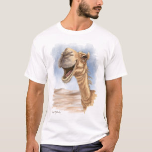 Lächelnder Kamel-Wasserfarben-Cartoon T-Shirt