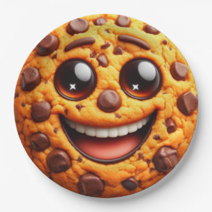 Lächelnder Keks. Pappteller