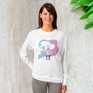 Lächelnder Koch mit Mustache und Serviertablett T-Shirt