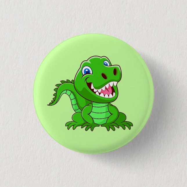 Lächelnder Krokodile-Cartoon-64836 Button (Vorderseite)