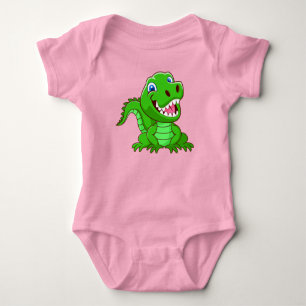 Lächelnder Krokodile-Cartoon Baby Strampler