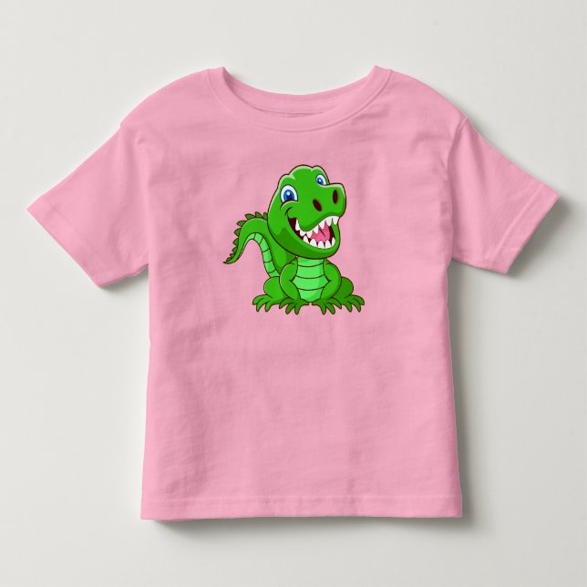 Lächelnder Krokodile-Cartoon Kleinkind T-shirt (Vorderseite)