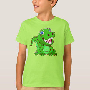 Lächelnder Krokodile-Cartoon T-Shirt