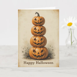 Lächelnder Kürbisstein Lighthearted Halloween Spaß Karte
