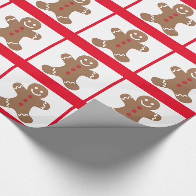 Lächelnder Lebkuchen-Mann Geschenkpapier (Ecke)