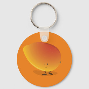 Lächelnder Mango-Charakter Schlüsselanhänger