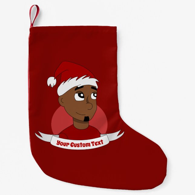 Lächelnder Mann Weihnachts-Cartoon Kleiner Weihnachtsstrumpf (Vorderseite)