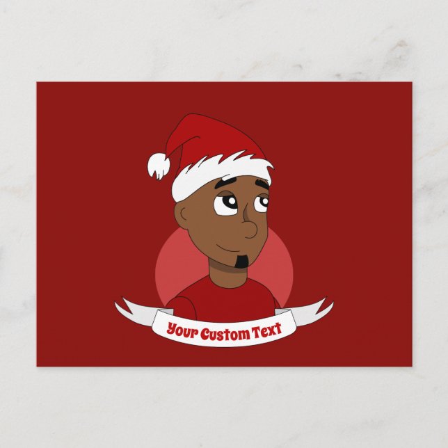 Lächelnder Mann Weihnachts-Cartoon Postkarte (Vorderseite)