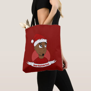 Lächelnder Mann Weihnachts-Cartoon Tasche
