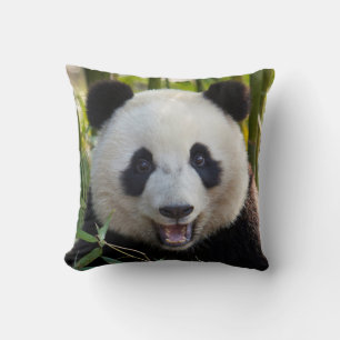 Lächelnder Panda-Porträt Kissen