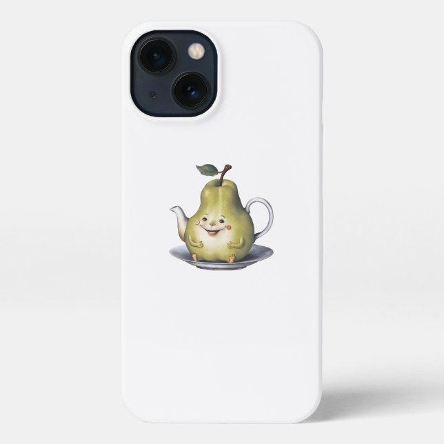 Lächelnder Pear Teapot iPhone Case Hülle (Rückseite)