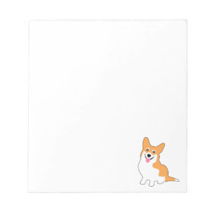 Lächelnder Pembroke-Walisercorgi-Cartoon Notizblock