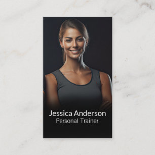 Lächelnder Personal Trainer   Fitness Visitenkarte