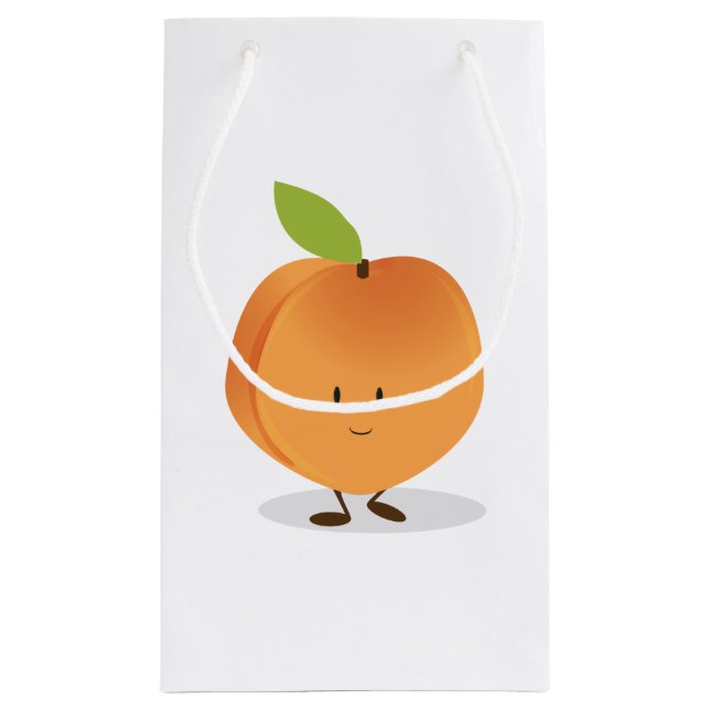 Lächelnder Pfirsich Kleine Geschenktüte (Rückseite)