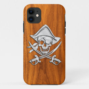 Lächelnder Pirat auf Teakholz-Furnier-Blatt Case-Mate iPhone Hülle