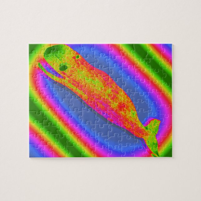 lächelnder psychedelischer Wal (Horizontal)