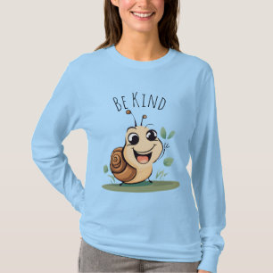 lächelnder Schneckencharakter frage, freundlich zu T-Shirt