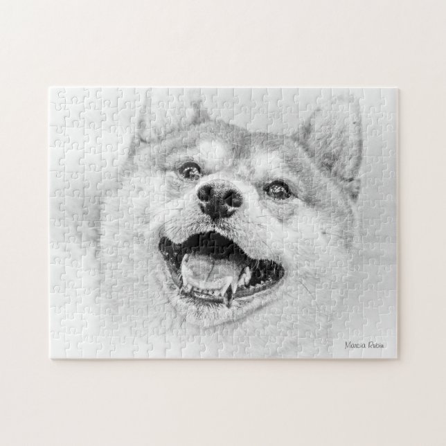 Lächelnder Shiba Inu Hund (Horizontal)