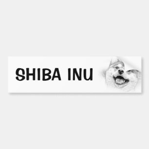 Lächelnder Shiba Inu Hund Autoaufkleber