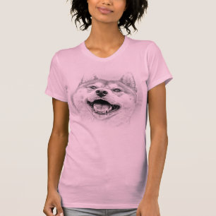 Lächelnder Shiba Inu Hund T-Shirt