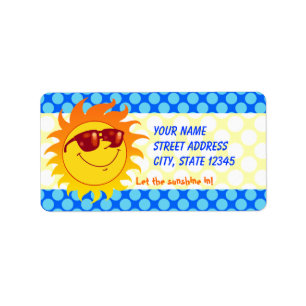 Lächelnder Sommer Sun Adressaufkleber