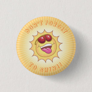 Lächelnder Sonnenschein Button