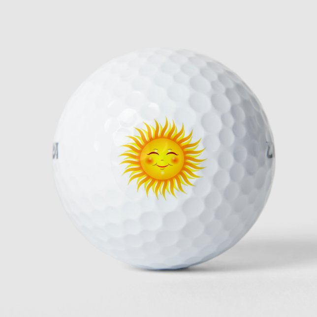 Lächelnder Sonnenschein Golfball (Vorderseite)