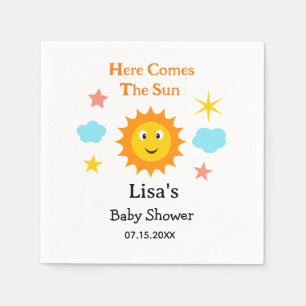 Lächelnder Sonnenschein Hier kommt die Sonne Baby  Serviette