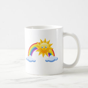 Lächelnder Sonnenschein-Regenbogen Kaffeetasse