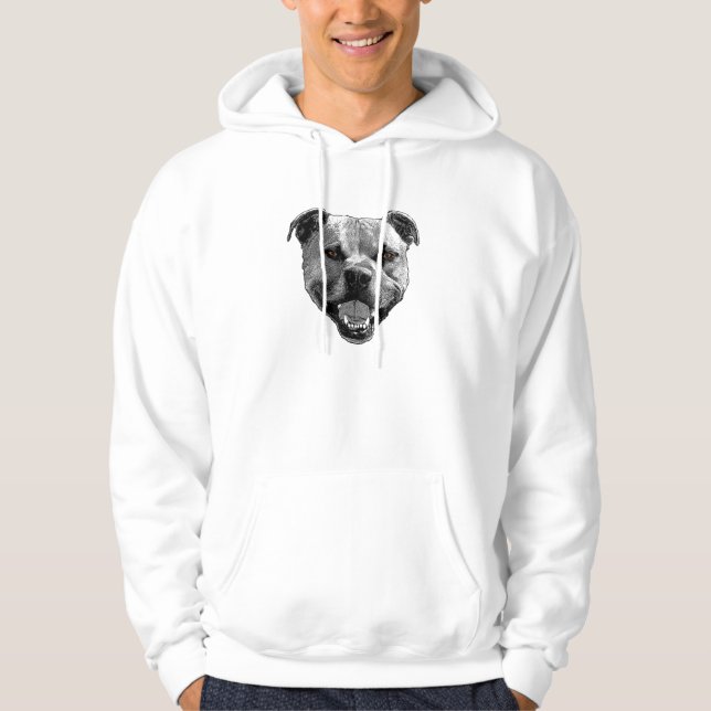 Lächelnder Staffie Hoodie (Vorderseite)