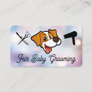 Lächelnder süßer Hund Logo Pflegemittel Boke Visitenkarte
