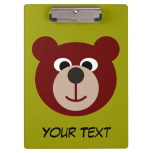 Lächelnder Teddybär + Ihr Text Klemmbrett
