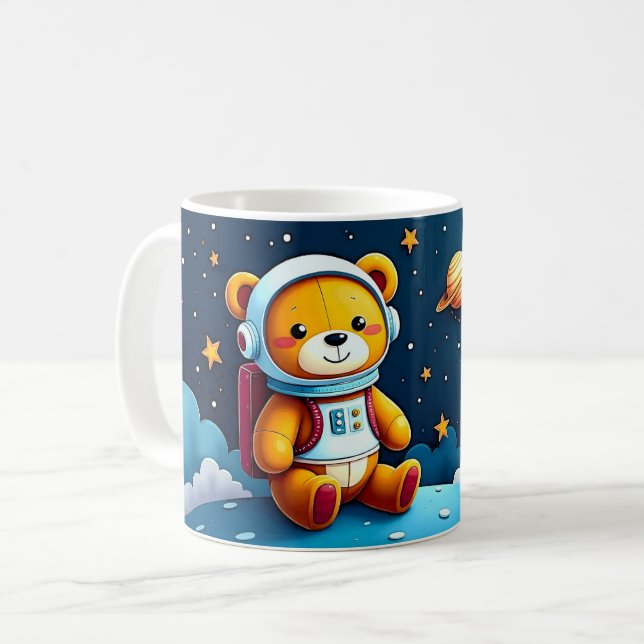 Lächelnder Teddybär Kaffeetasse (Vorderseite Links)