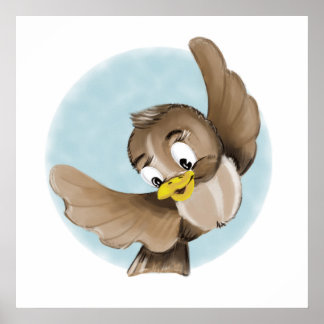 Lächelnder Vogel Poster