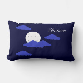 Lächelnder Vollmond mit Wolken: Lendenkissen