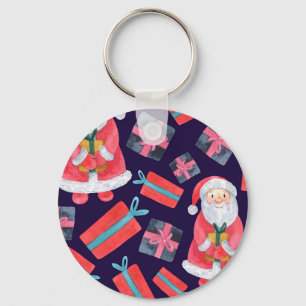 Lächelnder Weihnachtsmann, Aquarell Weihnachten Na Schlüsselanhänger
